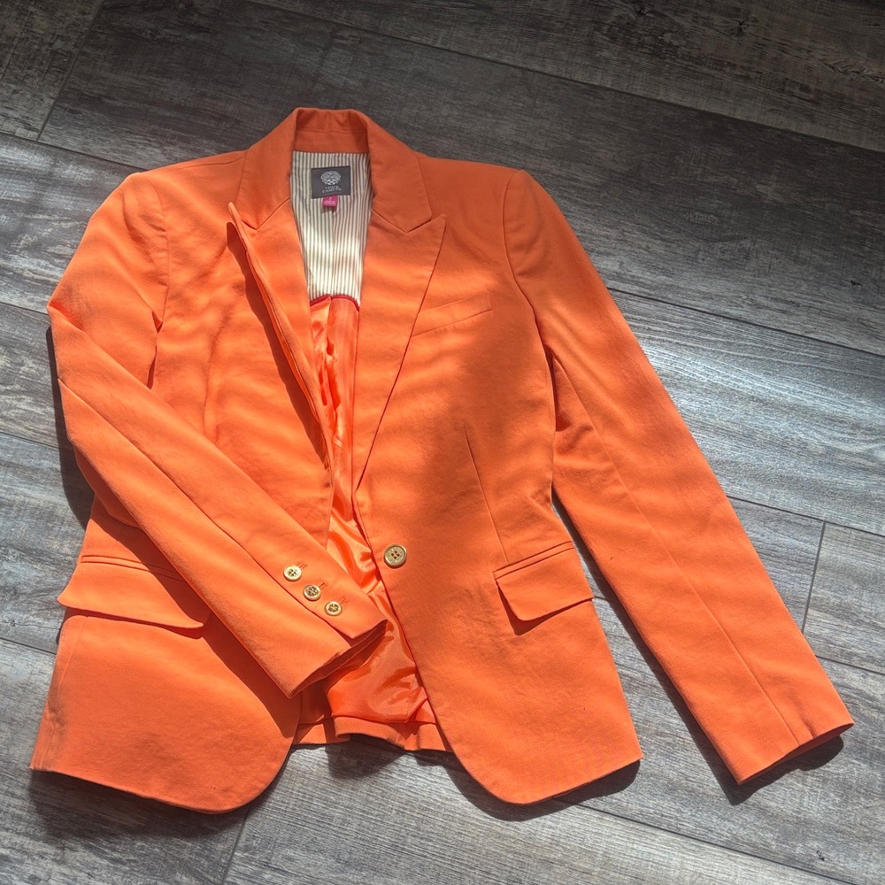 Vince Camuto Bright Orange Tailored Blazer